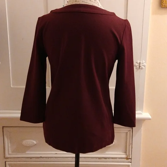 Talbot's maroon top Sz S - Picture 4 of 6
